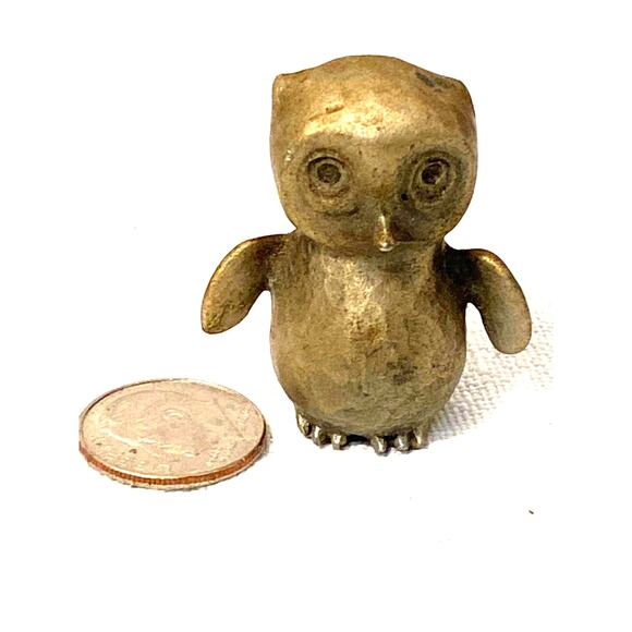 Vintage Hudson Pewter Miniature Owl with Open Wings Figurine. Very cute. - Picture 7 of 10